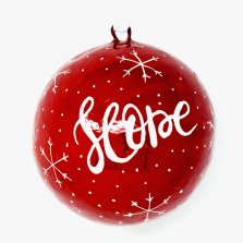 Hope Red Christmas Tree Bauble