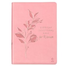 Devotional Bible NLT for Women Faux Leather, Pink