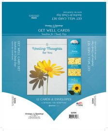 Sunshine for Cloudy Days Get Well Boxed Cards (pack of 12)