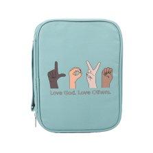 Love God, Love Others Canvas Bible Cover - Extra Large