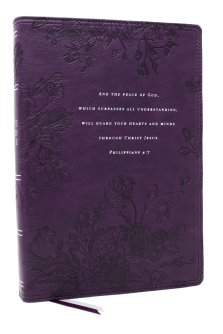 Peace of God Bible: Discover and Experience God's Shalom Throughout the Bible (NKJV, Purple Leathersoft, Red Letter, Comfort Print)