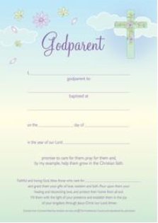 Cross Godparent Certificate - pack of 10