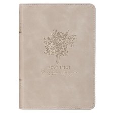 Taupe Bouquet Faux Leather Compact King James Version Bible