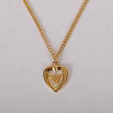 18" Gold Over Sterling Silver Dove Heart Necklace
