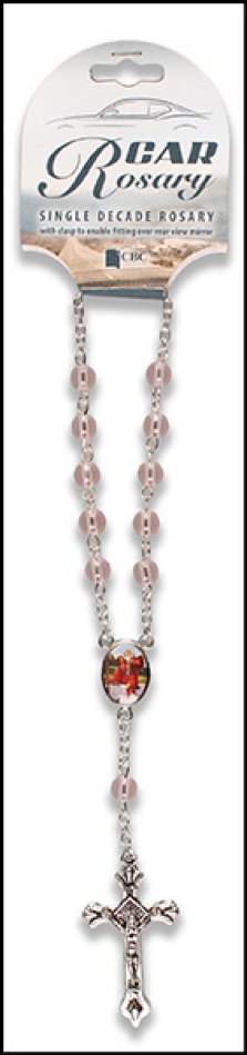 Pink Single Decade Car Rosary