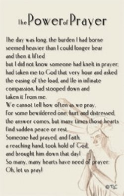 The Power Of Prayer Prayer Card - Pack of 20