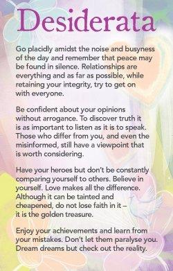 Prayer Card - Desiderata (Double Sided)
