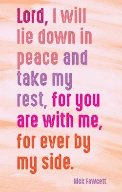 Prayer Card - Lord I Will Lie Down