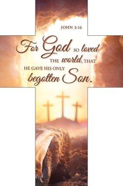 Bookmark-Easter-Cross-For God So Loved The World John 3:16 KJV (Pack of 25)