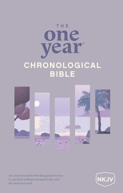 NKJV One Year Chronological Bible, Blue, Paperback, Reading Plan, Scripture Index, Bible Timeline, Historical Dates, Presentation Page
