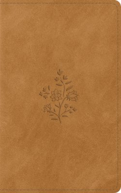 ESV Giant Print Personal Size Bible, Red Letter, Thumb Indexed (TruTone, Nubuck Caramel, Wildflower Design)