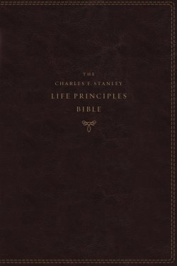 NASB, Charles F. Stanley Life Principles Bible, 2nd Edition, Leathersoft, Burgundy, 1995 Text, Comfort Print