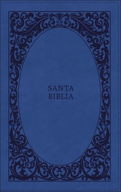 RVR60, Santa Biblia,Tierra Santa, Letra grande, Leathersoft, Azul, con Cierre, Palabras de Jesús en Rojo, Comfort Print