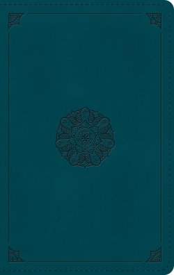 ESV Large Print Personal Size Bible, Red Letter (TruTone, Deep Teal, Emblem Design)