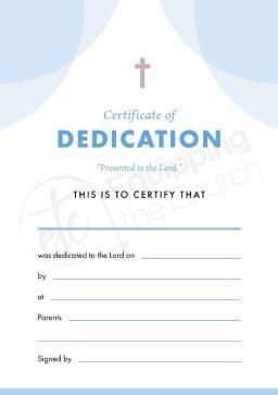 ETC Dedication Certificate A4 Portrait (pack of 10)