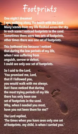 Prayer Card - Footprints