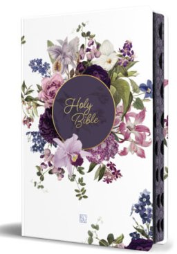 KJV Holy Bible, Large Print Handy, Purple Flower, Indexed