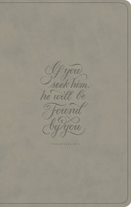 ESV Large Print Value Thinline Bible (TruTone, Stone, 1 Chronicles 28:9 Design)