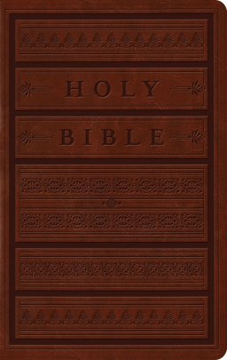 ESV Giant Print Personal Size Bible, Red Letter (TruTone, Brown, Engraved Mantel Design)