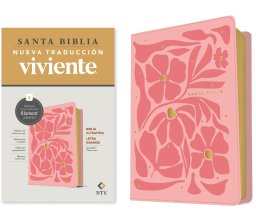 Biblia ultrafina NTV, letra grande con Filament (SentiPiel, Flores rosa, Letra Roja)