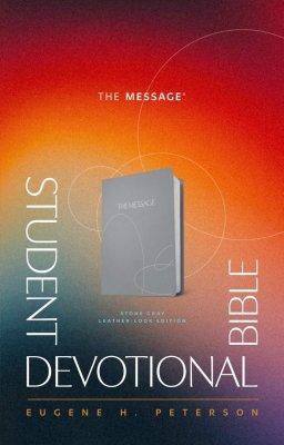 Message Student Devotional Bible (Leather-Look, Stone Gray)