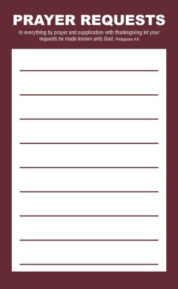Prayer Request Card - Burgundy (Package of 50)