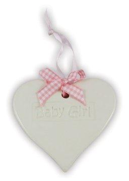 Baby Girl Ceramic Heart