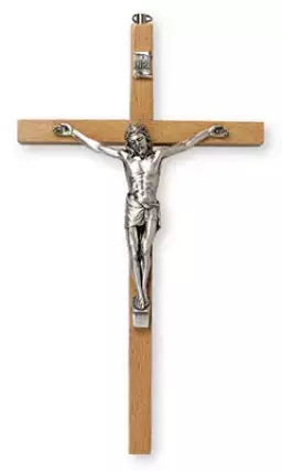 Beech Wood Crucifix 9 1/2 inch