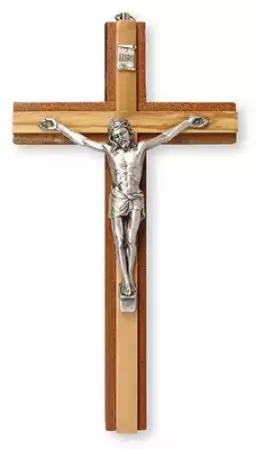 Mahogany Wood Crucifix 8 inch