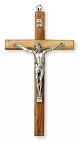 Olive Wood Crucifix 4 3/4 inch/Metal Corpus