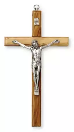 Olive Wood Crucifix 6 1/4 inch/Metal Corpus
