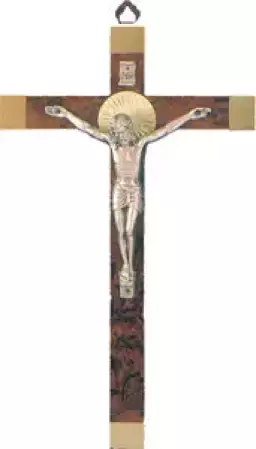 9 3/4 inch Wood Crucifix/Metal Corpus