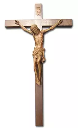 Wood Crucifix 24 1/2 inch/Resin Corpus