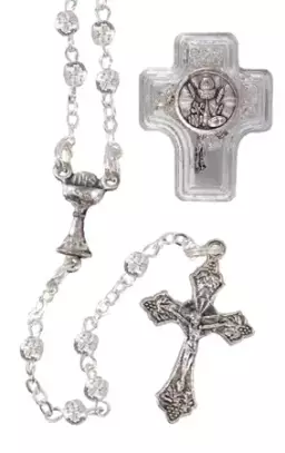 Silver Communion Metal Filigree Rosary