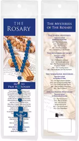 Wood Corded Rosary/Dark Blue/Carded