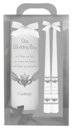Wedding Candle 8 inch Gift Boxed/White