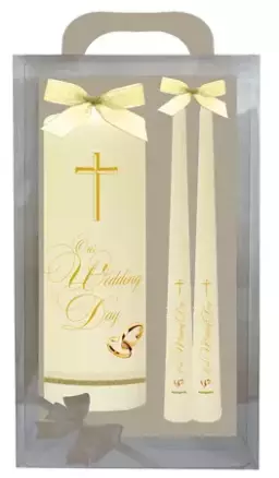 Wedding Candle 8 inch Gift Boxed/Ivory