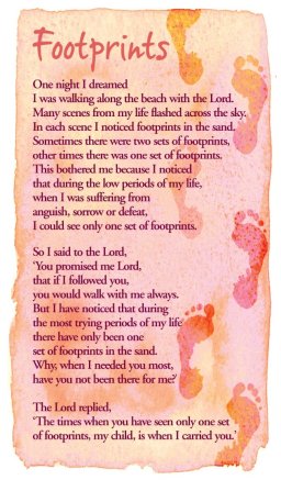 Footprints Prayer Cards (pack of 20)