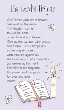 Lords Prayer Prayer Card Pack of 20