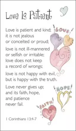 Love Is Patient Prayer Card