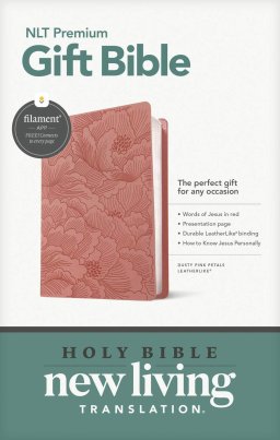 Premium Gift Bible NLT, Filament Enabled (LeatherLike, Dusty Pink Petals, Red Letter)