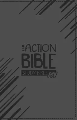 The Action Bible Study Bible ESV, Slate Gray, Premium Imitation Leather, Illustrated