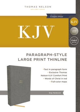 KJV Holy Bible: Paragraph-style Large Print Thinline with 43,000 Cross References, Gray Hardcover, Red Letter, Comfort Print: King James Version