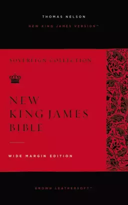 NKJV, Wide-Margin Reference Bible, Sovereign Collection, Leathersoft, Brown, Red Letter, Comfort Print