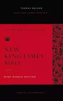 NKJV, Wide-Margin Reference Bible, Sovereign Collection, Leathersoft, Purple, Red Letter, Comfort Print