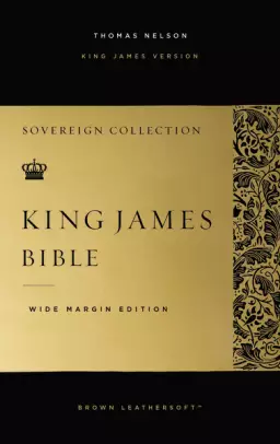 KJV, Wide-Margin Reference Bible, Sovereign Collection, Leathersoft, Brown, Red Letter, Comfort Print