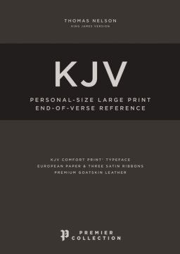 KJV Holy Bible: Large Print Single-Column with 43,000 End-of-Verse Cross References, Red Goatskin Leather, Premier Collection, Personal Size, Red Letter: King James Version