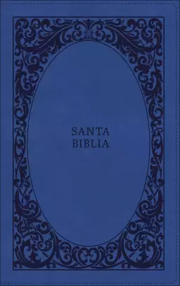 Biblia Reina-Valera 1960, Tierra Santa, Ultrafina letra grande, Leathersoft, Azul, con cierre