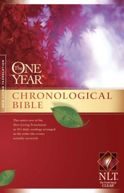 NLT One Year Chronological Bible, Red, Paperback, Daily Readings, Red Letter, Historical Dates, Timeline