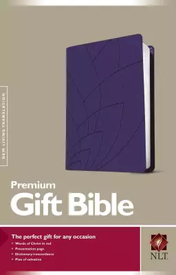 NLT Gift, Bible, Purple, Imitiation Leather, Presentation Page, Concordance, Red Letter, Ribbon Marker